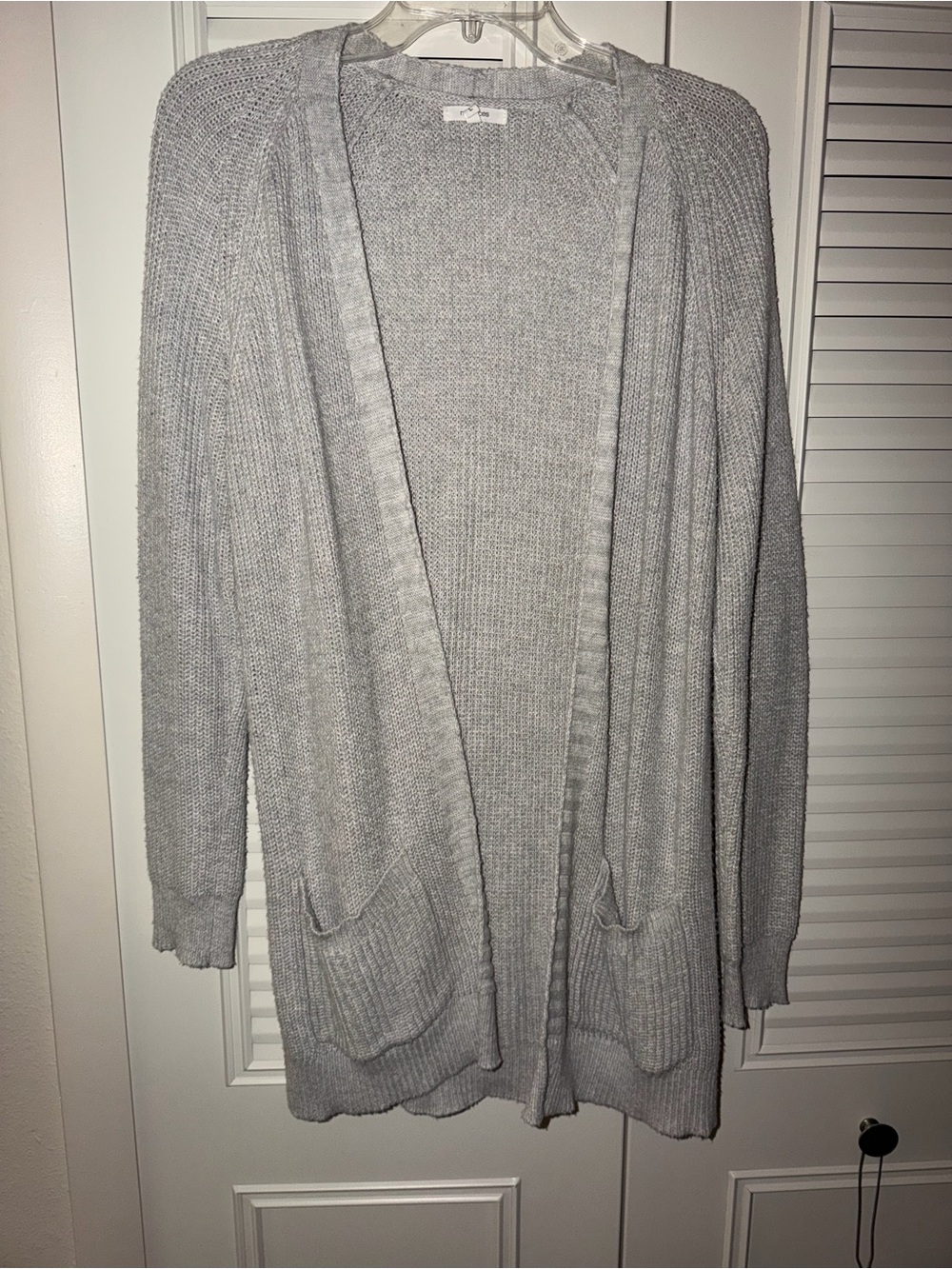 Light Gray Open-Front Women's Cardigan Sweater